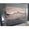 Image 1 : Print of Cowboy and Horses, Artist Illegible, Framed Under Glass 20.5 X 15
