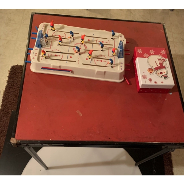 Vintage Hockey Game w/ Playroom Folding Table 28x29 & More
