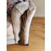 Image 2 : Vintage Three-Seat Sofa with Rose Embossed Pattern and Wooden Details