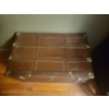 Image 3 : Antique Flat Top Steamer / Travel Trunk 29L Primitive Wood Slats