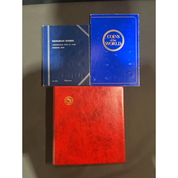 Canadian Nickel Collection and Coins of the World Folders