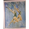 Image 2 : Painting Depicting Two Synchronized Swimmers Or Dancers In Green Swimsuits, , 28''*35''