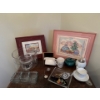 Image 1 : Glass, Home & Decor Collection  Including Needlepoint Art and Framed Print 