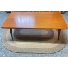 Image 1 : Mid Century Coffee Table w/ Oblong Woven Rug 48x23x17