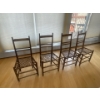 Antique, 19th century Quebec Pine Handmade chairs with seat cushions x4