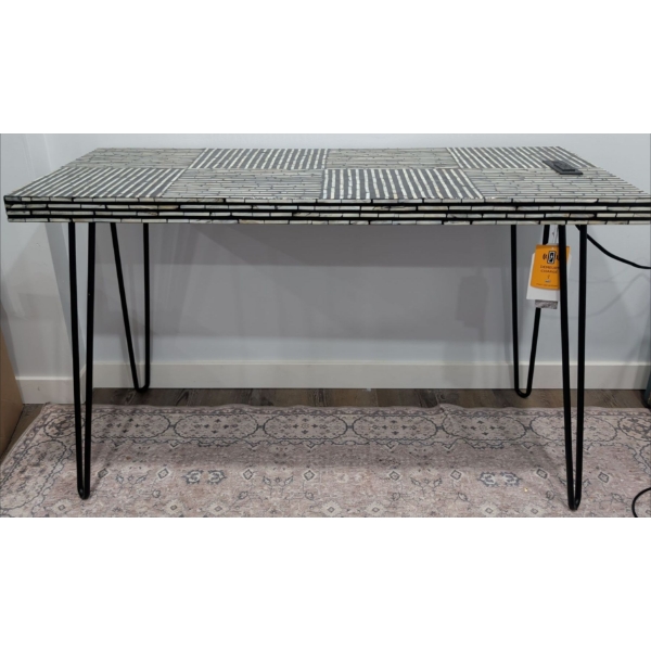 NEW Unique Mother Of Pearl Patterned Rectangular Table 48x19x30