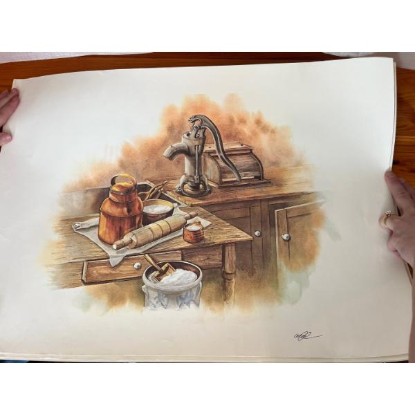 Heritage art prints from the early 80s four unframed prints.