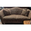 Image 1 : Ornate Oversized Loveseat With Feather Pillows and Cream-Rust Fabric