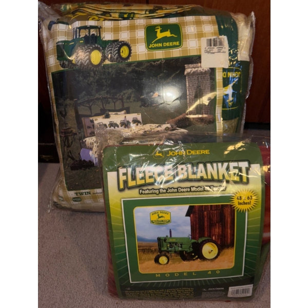 John Deer Fleece Blanket & Twin Size John Deer Sheets & Comforter Set