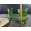 Image 7 : Emerald Green Hoosier Crinkle Glass Vases, With Assorted Home Decor and Seashells