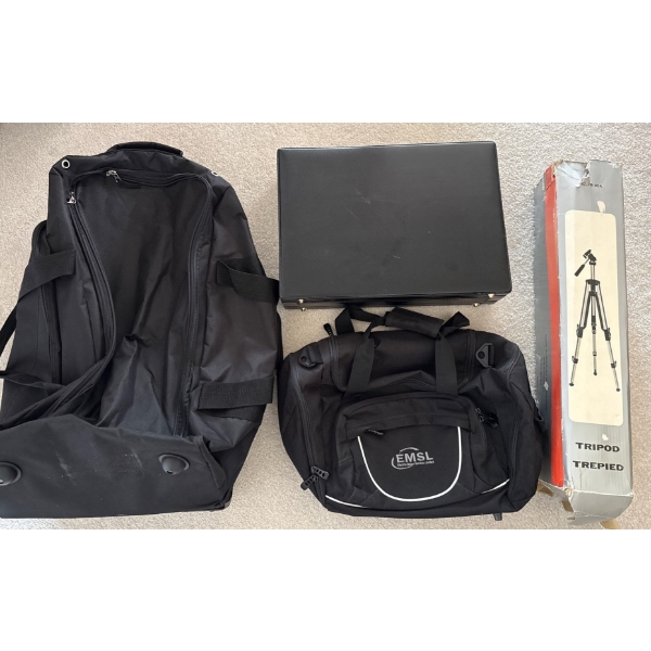 Assorted Travel Accessories - Large Duffel Breif Case Tripod & more