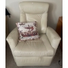 Image 1 : Leather Reclining Swivel Chair w/ Pillow  27"w x 29"d x 54" tall