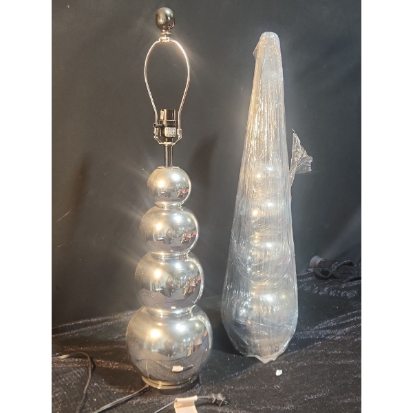  Vintage Mid-Century Modern Kovacs-style Chrome Stacked Ball Lamp. 