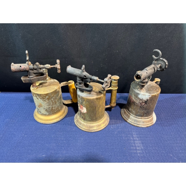 3 Medium Antique Plumbing Torches 