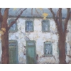 Image 2 : Framed Print of Home on Tree-Lined Street 29 X 25, Paint on Canvas 