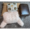 Image 1 : Small Stool w/ Prop-Up Pillow + Handmade Pillow w/cover