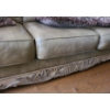 Image 3 : Leather 3 Seat Sofa w/ Carved Shell Detail 96 W, 39 D, 42 T 