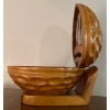Image 3 : Mid Century Hand Carved Walnut Shaped Nut Cracker / Decorative Bowl 5T