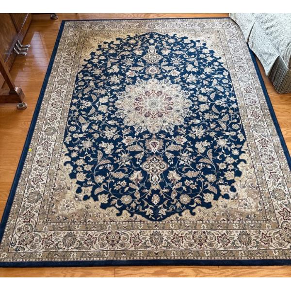 Gorgeous Navy & Sand Rug, 112x79 