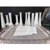 Image 2 : While Milk Glass Vases w/ Thick Glass Clear Vase (11T) and Princess House Cookware 