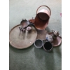 Collection of Metal Decor, Large Plate 26 Diameter, Copper Fireplace Log Holder and More!