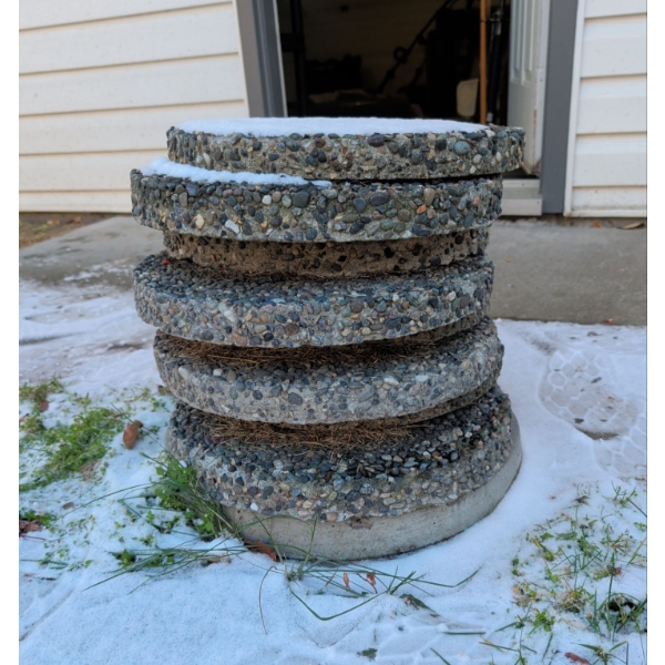 Round Concrete Sidewalk Stones 
