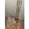 Image 1 : Brass Fireplace Tool Set with Matching Log Holder