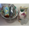 Image 1 : Italian Majolica Style Kitchen Collection w/ Frosted Glass Vases & Cocktail Mixer