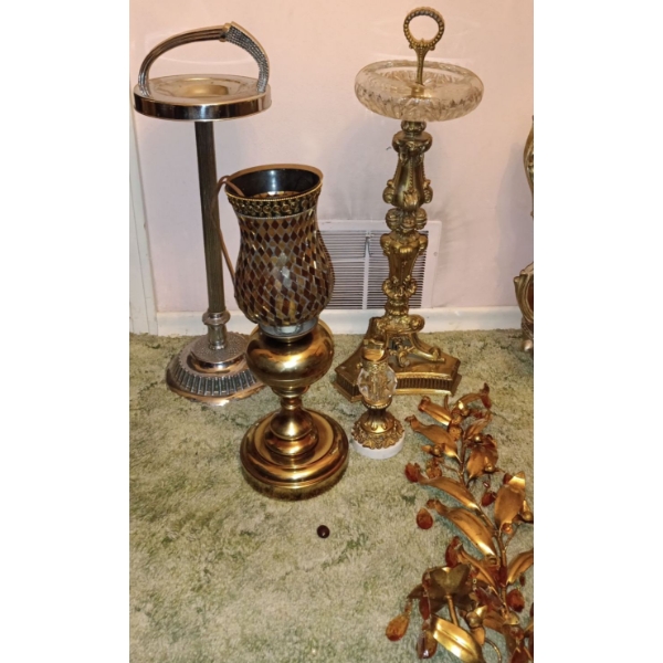 Ash Tray Plus Other Decorative Stands and a Lovely Lamp 