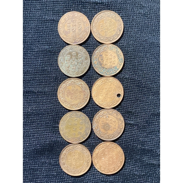 Canadian One-Cent Coins, Including 1917 Example