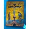 Jesus on the Cross Painted on Wooden Board - 9x12.5