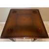 Image 3 : Vintage Walnut Folding Game Table w/brown leather top  32"w x 32"d x 30"tall
