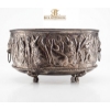 Image 3 : Antique Burmese Silver Plated Bowl, Thabeik, Decoration Depicting Rabbits And Carrots 12''*7''INCHES