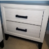 Image 3 : Pair Of White Wood Venier Bedside Tables 24x17x25