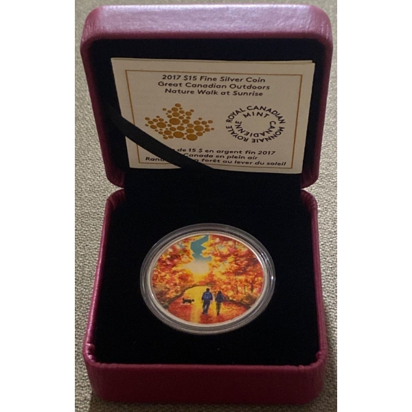 2017 $15 Nature Walk at Sunrise Fine Silver Coin 23.17 Grams