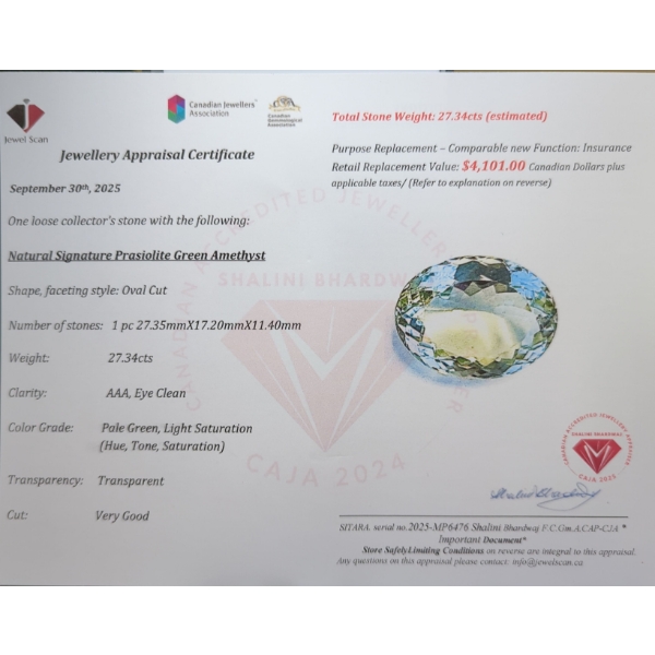 9.23 ct Certified Kashmir Yellow Sapphire Gemstone ($12,599 Appraisal)