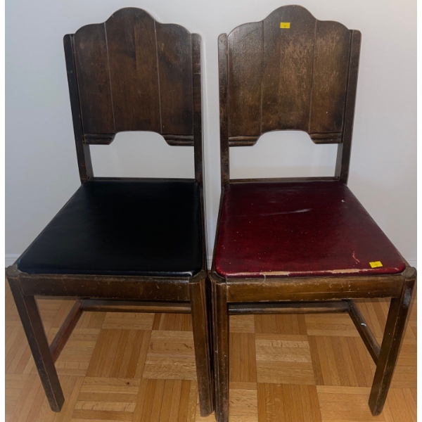 Two Matching Antique Upholstered & Wood Stunning Chairs 