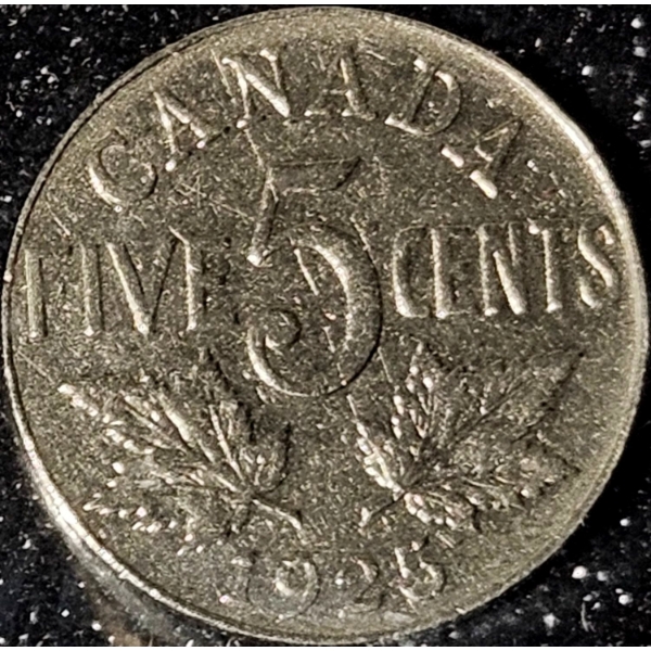 1925 Canada 5¢ - F12 Coin in Plastic Case with Certification