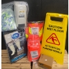Image 1 : Misc. Equipment - Auto Shoe Cover Dispenser, Ear Plugs, Ronco Traffic Vests, Wet Floor Sign and More