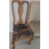 Image 2 : Dining Chairs: Two w/ Light Upholstery: 20 W, 18 D, 39.5 T and Two 18.5 W, 18.5 D, 39 T 