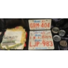 Image 1 : Alberta License Plates, Decorative Textile, and Pewter Items
