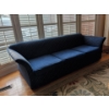 Image 2 : Pique Pattern Navy Blue 3 Seat Sofa - 77'Long