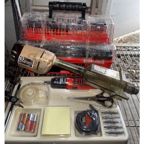 New Black & Decker Driver w/ Bits Galore Vintage Drill Guide & More
