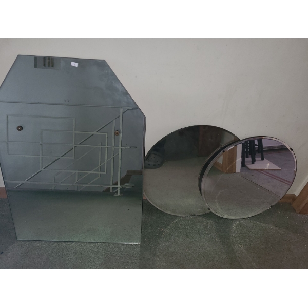 Set of 3 Vintage Mirrors 34 L, 24 W and 2 Round Mirrors- 20 Diameter and 22 Diameter