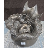 Heavy Bronze Toned Mother Dragon + Baby Dragon Candle Holders 10" Diameter 9" Tall