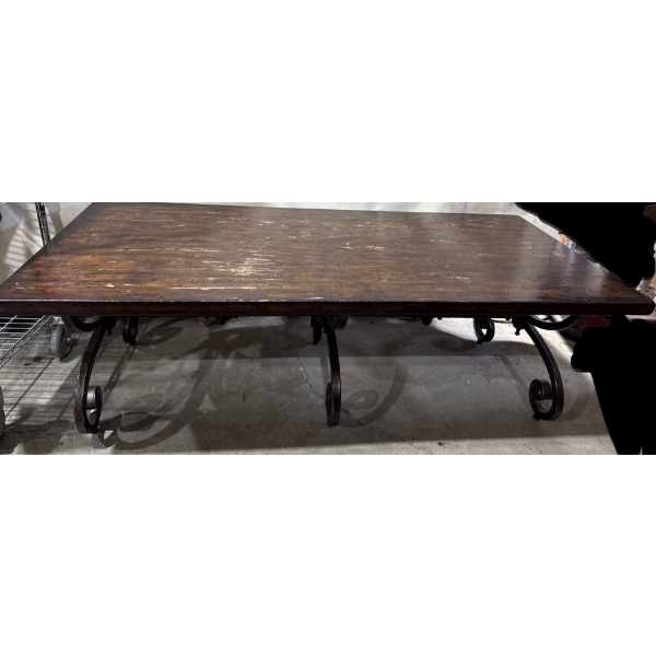 Gorgeous Large Solid Wood & Metal Coffee Table by Stanley Furniture  - 65W, 30D, 21T 