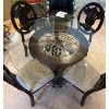 Image 2 : Stunning Mahogany 6 Piece Dining Table w/ Upholstered Seating & Glass Top 