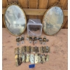Image 1 : Decorative Oval Mirrors, Brass Hinges, and Glass Door Knobs