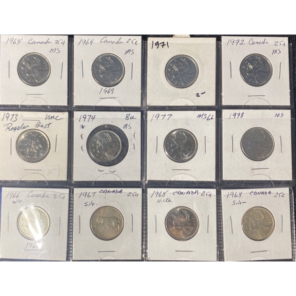 Canadian Quarters 80% Silver 17.49 Grams