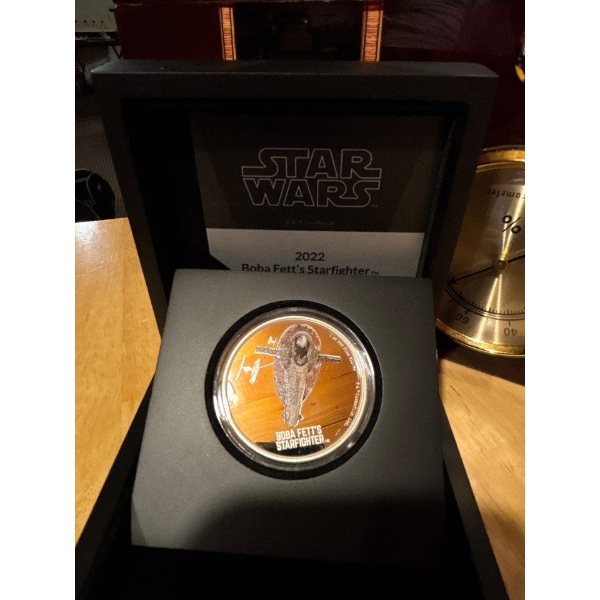 BOBA FETT's Starfighter 1 Oz Silver Coin $2 Niue 2022